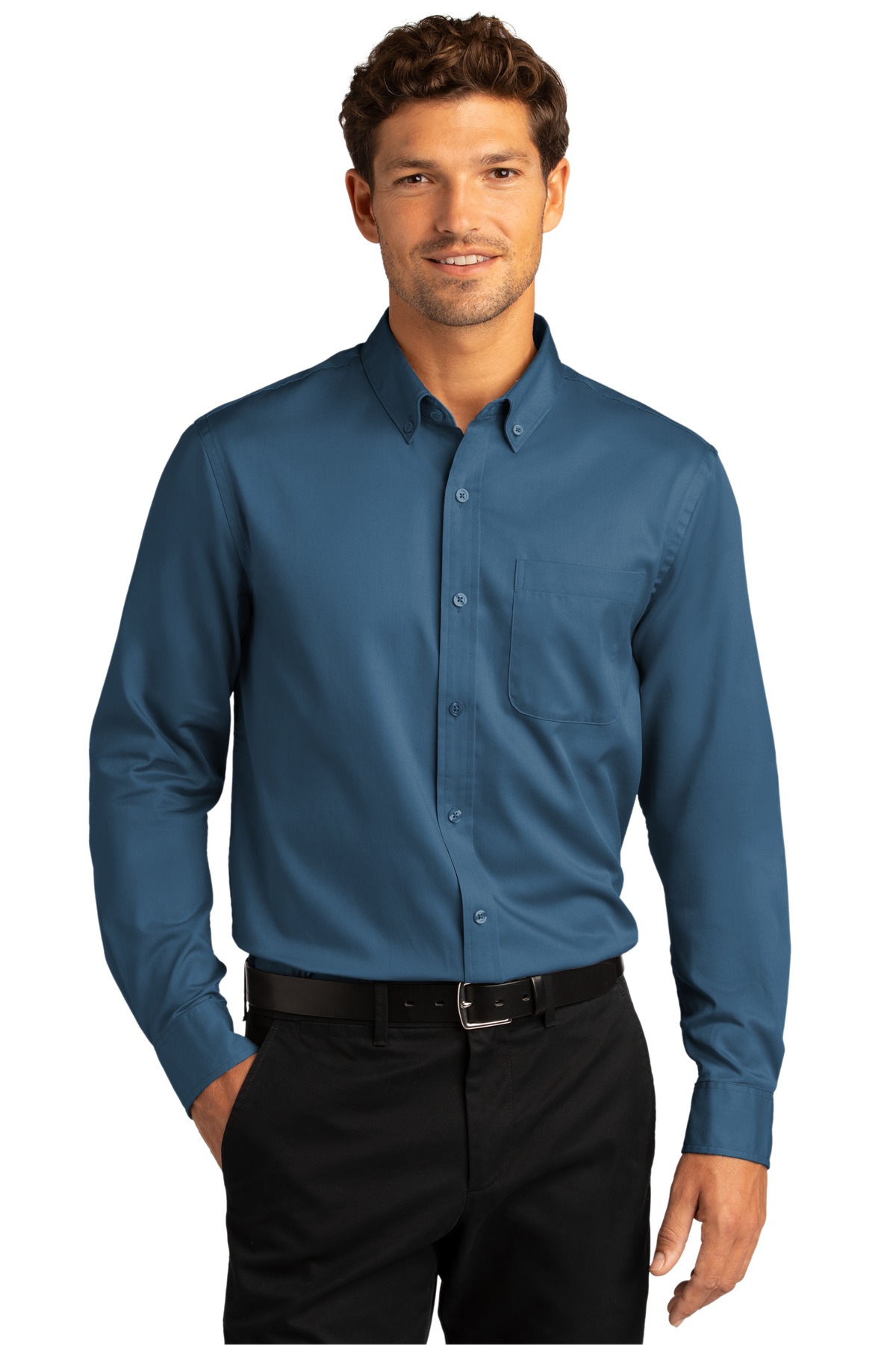 Port Authority Chemise à Manches Longues SuperPro React en Sergé pour Hommes - W808