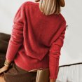 thumbnail image 4 of B91xZ Veste Duveteuse pour Femmes Décontractée à Revers en Molleton à Fermeture Éclair Manteaux Chauds d'Hiver Manteaux d'Extérieur, Rouge m, 4 of 5