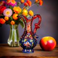 thumbnail image 2 of Turkish Ceramic Snapdragon Vase - Handmade 25 cm Traditional Style Decorative Pitcher - Multicolor Glazed Home Accent or Unique Gift Idea, 2 of 5