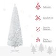 thumbnail image 4 of HOMCOM 6' Artificial Christmas Tree Xmas Slim Tree Holiday Décor, White, 4 of 10