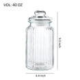 thumbnail image 2 of Gala Houseware Airtight Food Storage Jars with Glass Lids, Ribbed Glass Canister Set for Kitchen Pantry Organization, Set of 3, 2 of 6