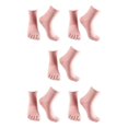 thumbnail image 1 of relayinert Chaussettes Hautes à Cinq Orteils en Coton Extensible Chaussettes de Sport Solides Roses 5ensemble, 1 of 6