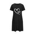 thumbnail image 4 of Tnhcen Robe de Nuit Courte à Imprimé Cœur pour Femme Grande Taille– Col Rond Manches Courtes P-2TG pour Tenue d'Intérieur Tendance et Confort Quotidien, 4 of 4