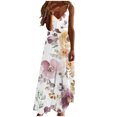 thumbnail image 2 of Ovzne Robes d'Été pour Femmes 2025 Robe Femme Robes d'Été pour Femmes Imprimé Sans Manches Col Rond Robe Décontractée Robes Robe de Printemps Imprimée Liquidation, 2 of 5