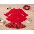 thumbnail image 3 of MesaSe Toddler Baby Girls Spring Princess Flare Pants Set O-Neck Ruffles Tops + Bell Bottom Pants Headband, 3 of 6