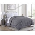 thumbnail image 2 of Goose Down Alternative Microfiber Quilted Solid Comforter - Queen/Grey, 2 of 6