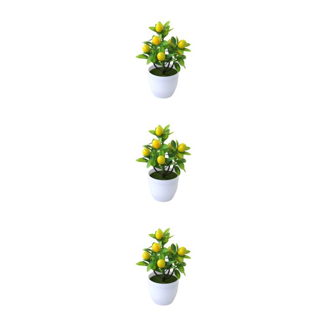 ZheElen Add To Any Room Artificial Plant Collection Designed For Any Room Artificial Potted Plants False Plant lemon 3Set