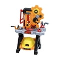 thumbnail image 2 of Bunblic Kids Tool Bench Construction Workbench Toy Electric Drill Realistic Tool Interactive Tool Bench Toy for Coordination Thinking yellow with hat, 2 of 8