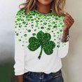 thumbnail image 1 of Chemises pour Femmes Mode Jour de la Saint-Patrick Imprimé Manches Longues Col Rond Blouse Blouses pour Femmes, 1 of 5
