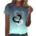 thumbnail image 1 of Dealovy Haut pour Femmes Décontracté T-Shirts à Manches Courtes Été Ample Mignon Tunique à Imprimé Graphique Dégradé, 1 of 4