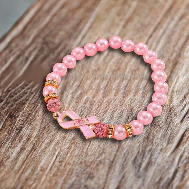 Bracelets pour Femmes Logo Promotionnel Soin du Cancer Accessoire de Bracelet Ruban Rouge Badge International de Prévention Plateforme
