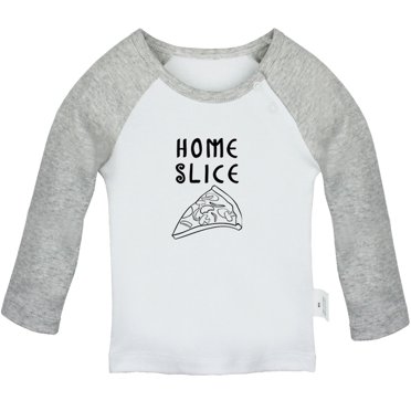 iDzn Homeslice Pizza Funny T shirt For Baby, Newborn Babies T-shirts, Infant Tops, 0-24 Months Kids Graphic Tees Clothing