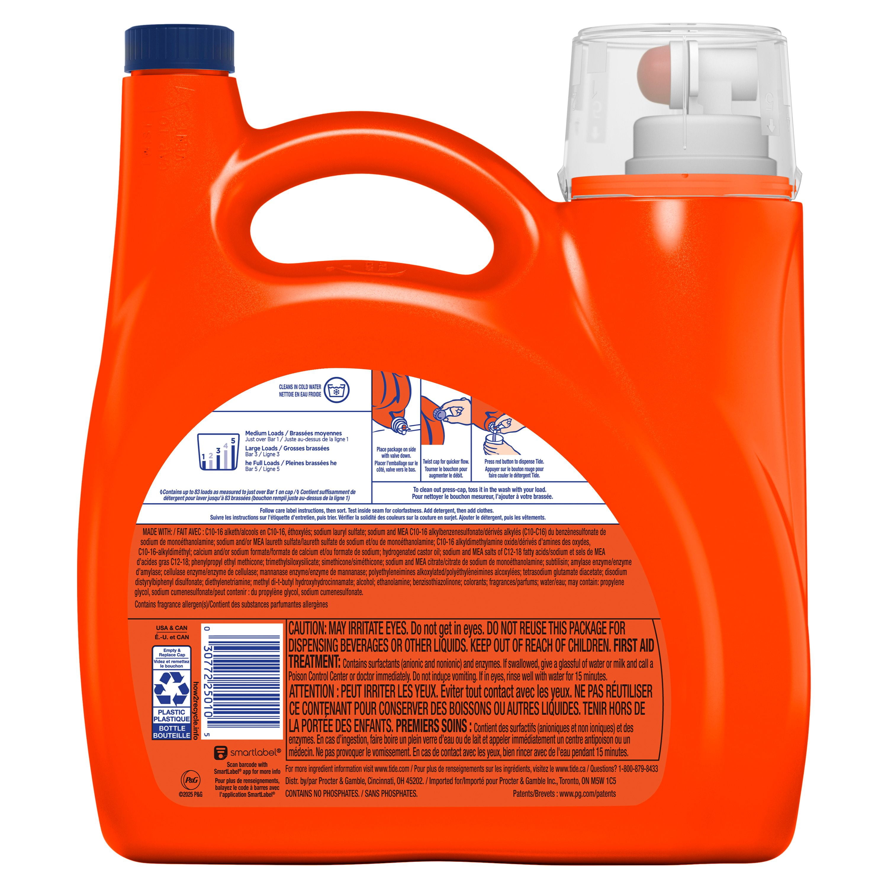 Tide Ultra White Liquid Laundry Detergent, 3.46 L, 83 Loads, Laundry Detergent Liquid for Bright Whites and Colours