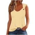 thumbnail image 2 of IROINID Hauts Promotionnels d'Été pour Femmes, Blouse Sans Manches Décontractée de Mode pour Femmes à Col en V Jaune G, 2 of 6