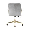 thumbnail image 4 of Scranton & Co Chaise en Cuir Pleine Fleur Blanc Vintage et Chrome, 4 of 5