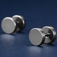 thumbnail image 4 of Unisex Stainless Steel Ear Stud Earring Titanium Dumbbell High stud Stainless Polished Ear Piercing Punk Style, 4 of 6