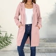 thumbnail image 2 of HAiming Womens over Size Solid Color Long Hoodie Jacket Casual Long Sleeve Drawstring Hooded Sweatshirt, 2 of 9
