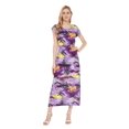 thumbnail image 1 of Robe Maxi Simple à Manches Cap Luau Hawaïenne pour Femme P Violet Coucher de Soleil, 1 of 5