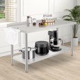 thumbnail image 2 of 60x24x35 Inch NSF Stainless Steel Prep Table - Adjustable Undershelf, Heavy Duty, Removable Waste Rack, Tool Hooks, Straight Edge, Without Casters, 2 of 6