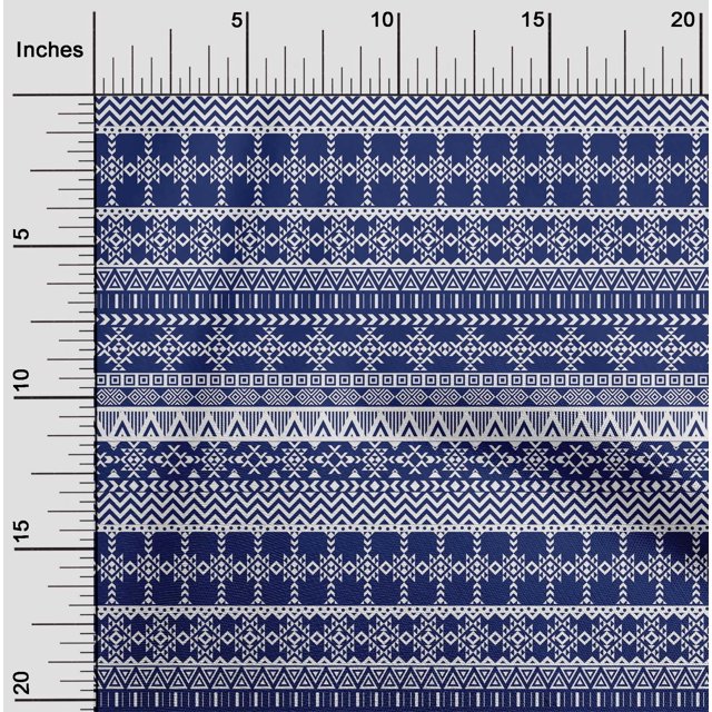 oneOone Georgette Viscose Royal Blue Fabric Aztec Tribal Craft Projects Decor Fabric Printed By The Yard 42 Inch Wide
