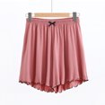 thumbnail image 1 of SDNall Womens Summer Wide Leg High Waist Outing Bandage Solid Short Pants, 1 of 9