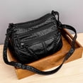 thumbnail image 2 of Women' Adjustable Strap PU Leather Crossover Handbag Small Casual black, 2 of 7