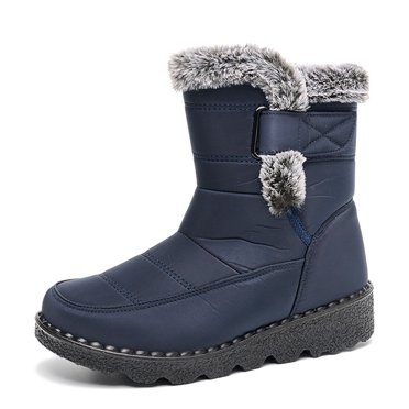 Bottes d'Hiver pour Femmes Bottes pour Femmes Largeur Grand Bottes de Neige Mi-Mollet Doublées de Fourrure Bottillons Chauds à la Cheville Extérieur Antidérapants Confortables