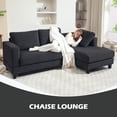 thumbnail image 4 of HOMCOM L Shape Sofa with Chaise Lounge Fabric 3 Seater Corner Sofa, Grey, 4 of 10