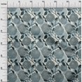 thumbnail image 3 of oneOone Rayon Turquoise Blue Fabric Floral Retro Craft Projects Decor Fabric Printed By The Yard 56 Inch Wide, 3 of 5