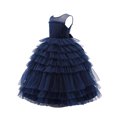 thumbnail image 3 of HAWEE Flower Girl Wedding Princess Communion Long Dress Pageant Formal Evening Dance Maxi Floor Length Puffy Gown, 3 of 7