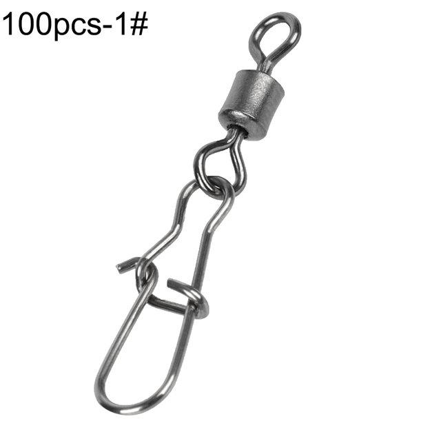 HEVIRGO 50/100 Pcs Connecteur de Pêche Pivotant Crochet en Acier Inoxydable Clip à Roulement Rapide