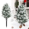 thumbnail image 1 of 22 Inches Christmas Tree Indoor Outdoor Decorations Plain/Flocked Christmas Tree Small Xmas Tree with Stake Porch Planter Holiday Decor, 1 of 8