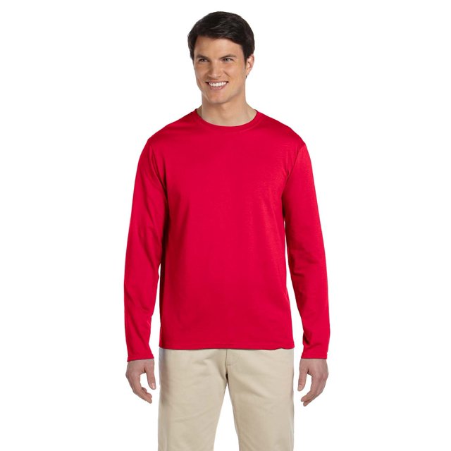 Gildan T-Shirt à Manches Longues 45 oz pour Adulte Softstyle - Rouge Cerise - S