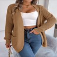 thumbnail image 3 of MesaSe Womens Open Front Knit Cardigan Long Sleeve Solid Color Pocket Sweater Loose Fall Tops S, 3 of 7