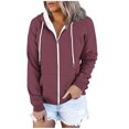 thumbnail image 1 of Timegard Sweatshirts for Women Drawstring Hoodies Pullover Top Fall Casual Loose Cardigan with Pockets, 1 of 4