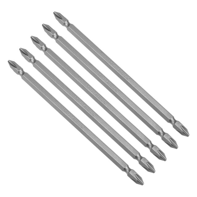 Unique Bargains 5pcs 150mm 1/4' Hex Shank PH2 Magnetic Phillips Double-Ended Screwdriver Bits S2