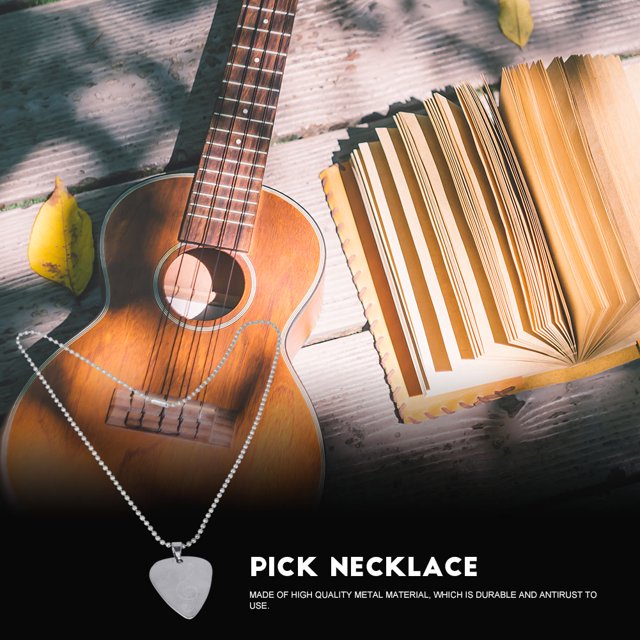 Guitar Pick Necklace, Guitar Pick Chain, Special Graven Patterns Portable To Use Durable For Guitar Ukulele Bass Practice