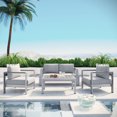 thumbnail image 2 of Modway Shore Ensemble de Canapé Sectionnel d'Extérieur en Aluminium de 6 Pcs pour Patio, Gris Argenté, 2 of 7