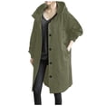 thumbnail image 1 of Women‘s Plus Size Solid Color Button Pocket Recreational Hooded Long Sleeve Windbreaker Coat Tops, 1 of 4