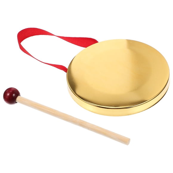 HLONK 1 Ensemble Petit Gong à Main avec Maillet Gong en Métal Instrument de Percussion