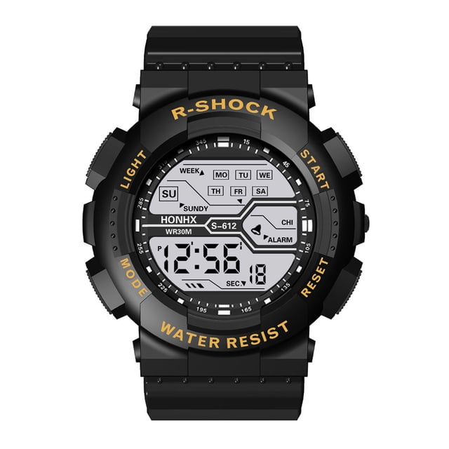 ZZkhGO Cool Sports Electronic Watch, Four Button Multifunction Digital Wristwatch, LED Display Stopwatch Alarm Water Resistant Watch for Kids Adults