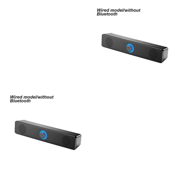 bedienty Haut-Parleur Sans Fil Compatible Bluetooth à Double Corne, Caisson de Basses, Haut-Parleur de Table, Barre de Son, Volume Élevé pour Portable PC 350T 2 Ensembles