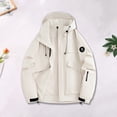 thumbnail image 2 of Jackets for Men Hooded Long Sleeve Zipper Pocket Solid Stormtrooper Coat, 2 of 9