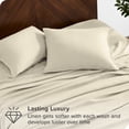thumbnail image 3 of Bare Home Linen Sheet Set - Deep Pocket - Breathable - 4-Pieces - Queen, Natural, 3 of 6