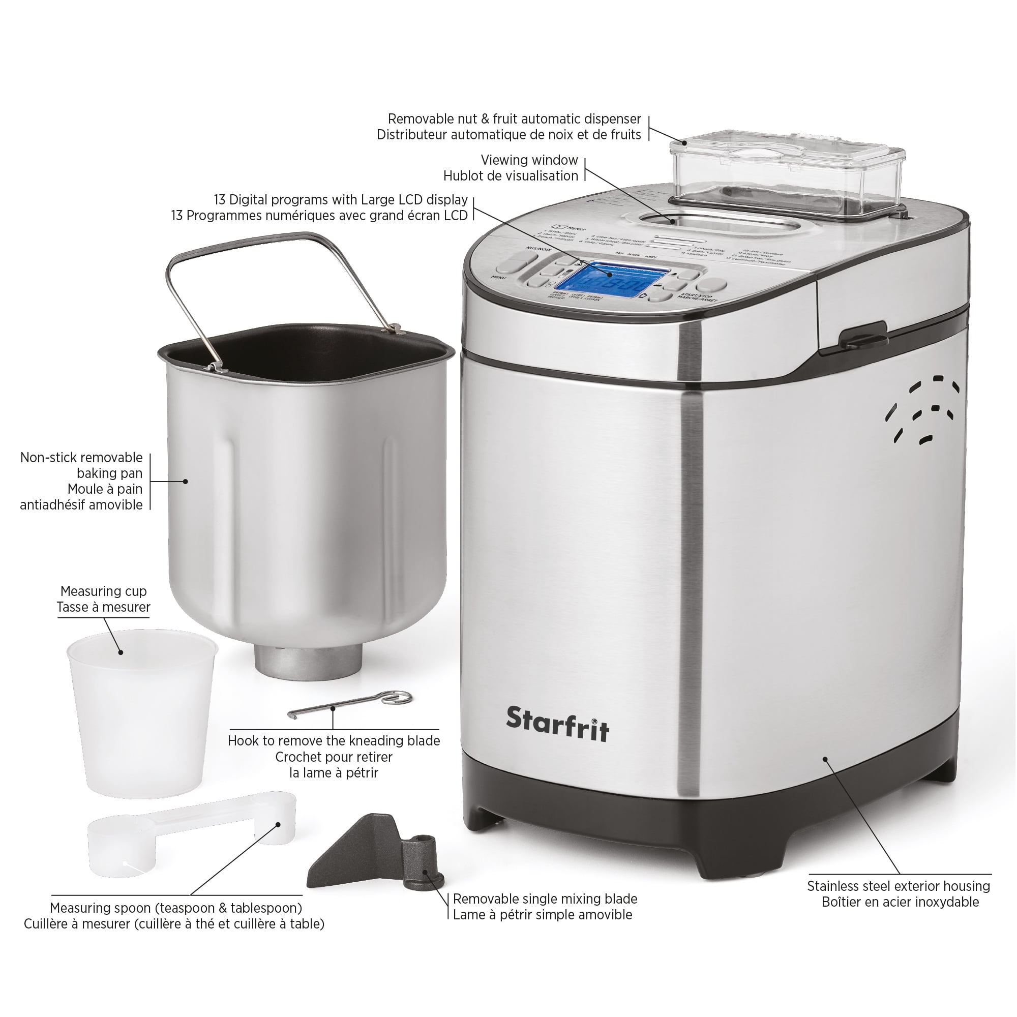 Starfrit Electric Bread Maker, 2 lb, 13 Programs