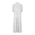 thumbnail image 4 of AherBiu Robe d'Été Grande Taille Tendance à Boutons à Manches Courtes Robe Maxi Décontractée à Étages Fluide Longue, 4 of 6