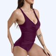 thumbnail image 3 of FhsagQ Swimsuit Sets for Women Plus Size New Solid Color Mesh Splicing Piece Swimsuit and Fashionable and Backless Swimsuit Womens Swimsuit Sets Robe Brick Red M, 3 of 4