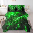 thumbnail image 1 of Erosebridal Literie Éclair Verte Format Simple, Ensembles de Literie Nature Tonnerre Format Simple, Ensemble de Lit Moderne Néon Lumineux Réversible, Super Douillet Décoratif pour Chambre, 7 Pcs, 1 of 5