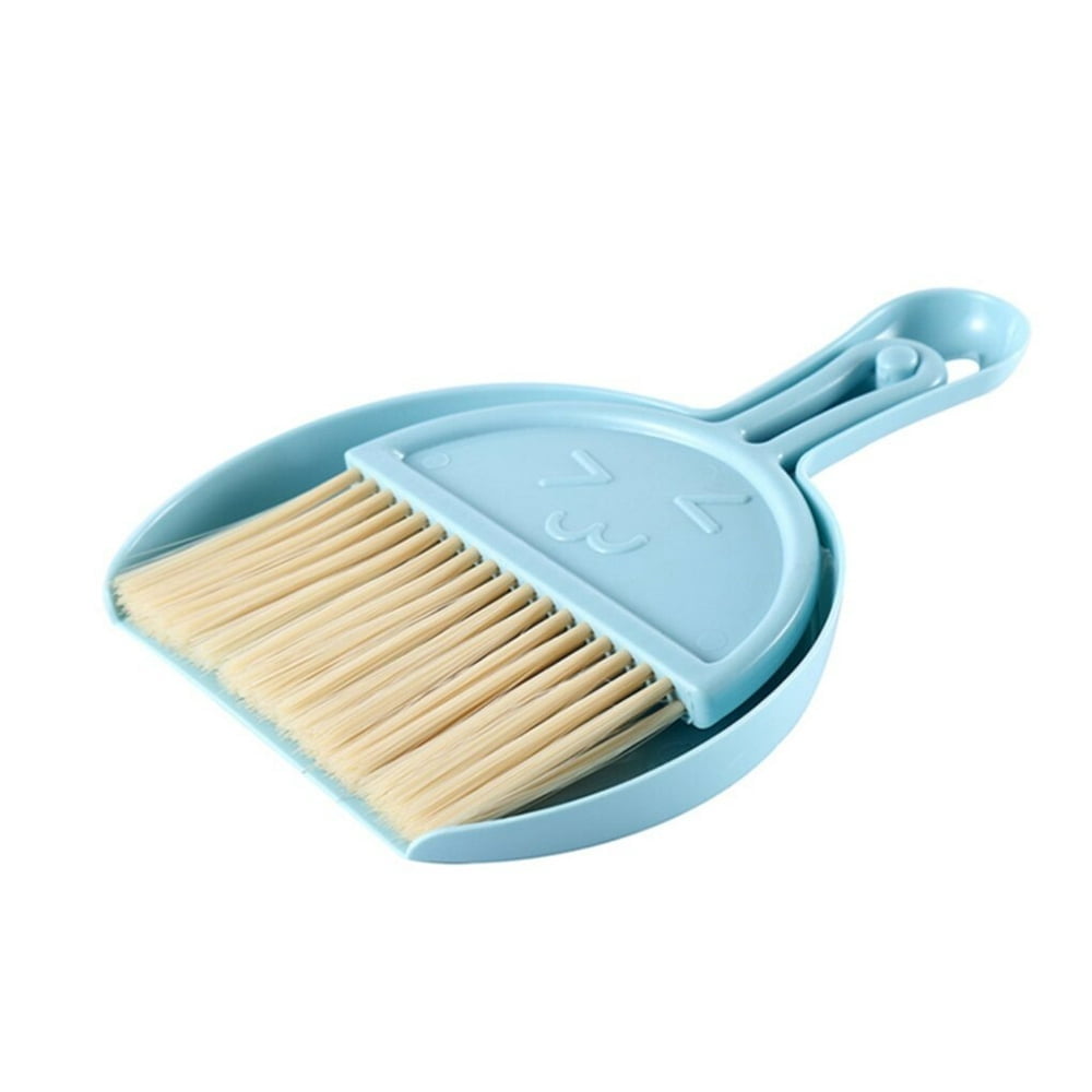 Small Broom and Dustpan Set  Dust Pan and Brush  2PCS Whisk Brooms Small Cleaning kit for Tables  Keyboards  Cats  Dogs and  Pets Cleaning  Blue