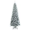 thumbnail image 1 of Costway 7.5ft Snow-Flocked Hinged Artificial Christmas Pencil Tree w/ 1189 Mixed Tips, 1 of 10